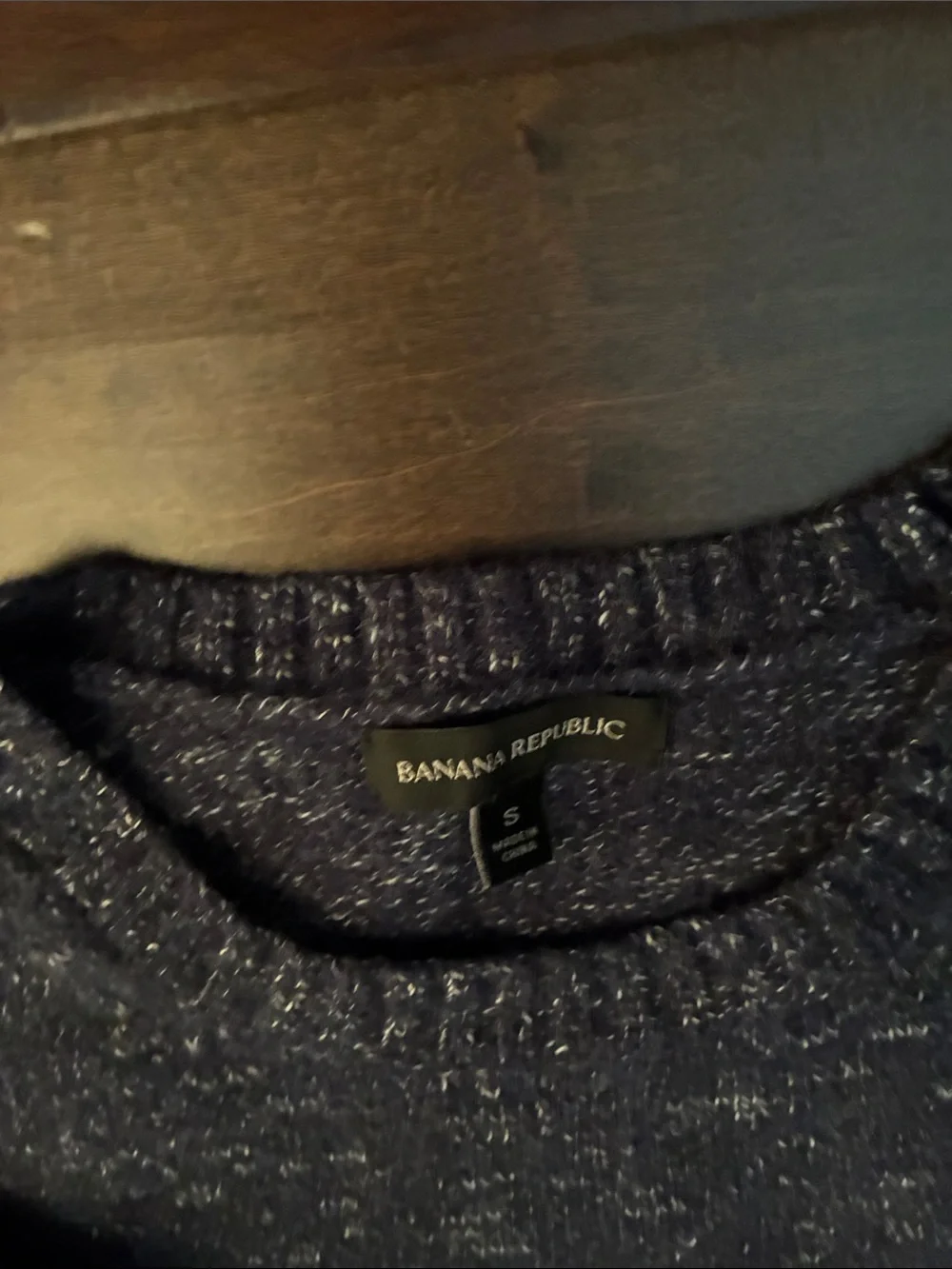 Banana Republic women's Navy Fleck Crewneck Pullover